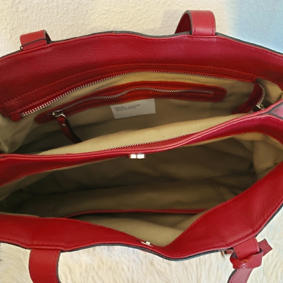 DIMONI Red Genuine Leather Medium Shoulder Bag--NWT - Picture 5 of 9